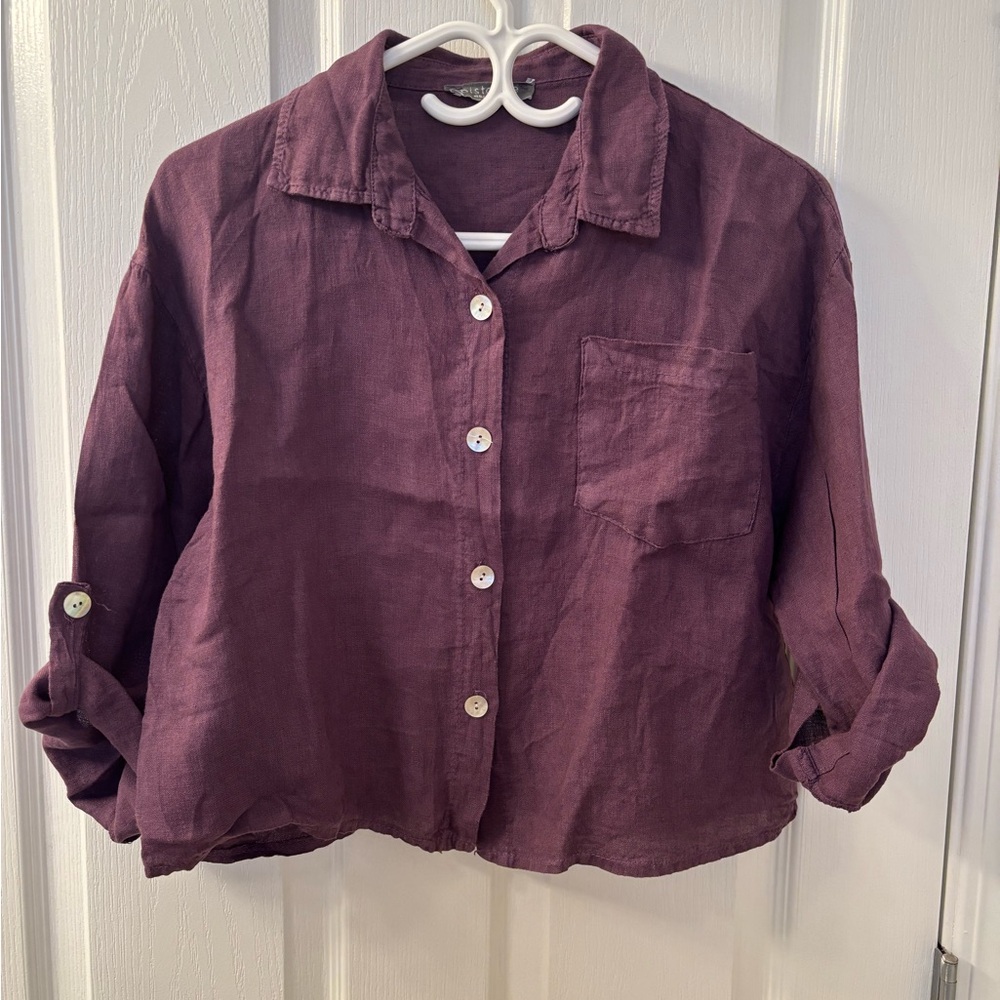 Women's Purple Button Down Shirt